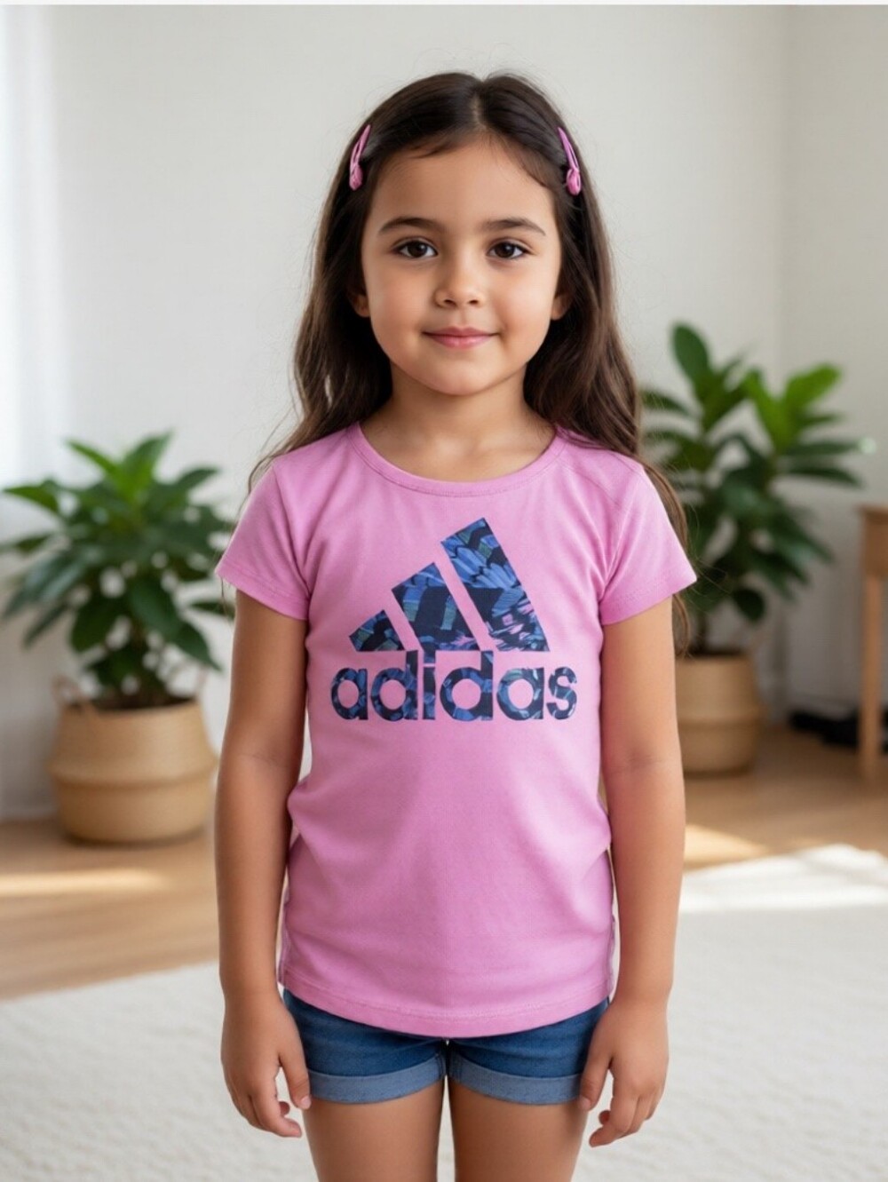 Adidas T-Shirt - Short Sleeve Girls Pink Size 6